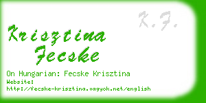 krisztina fecske business card